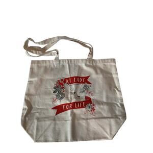 Always  a cat lady graphic tote bag, kitty, cat love